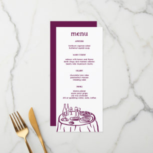 Whimsical Buffet Table Doodle Sketch Modern CUSTOM Menu