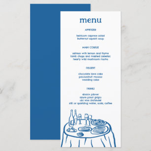 Whimsical Buffet Table Doodle Sketch Modern CUSTOM Menu