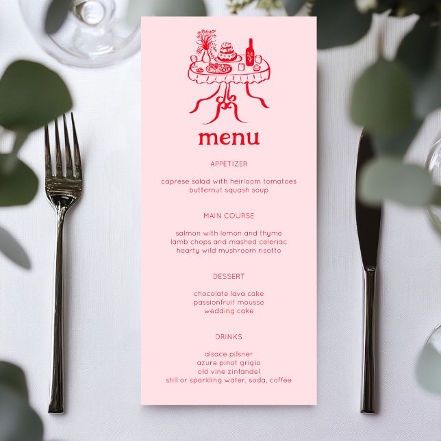 Whimsical Buffet Table Doodle Sketch Modern CUSTOM Menu (Whimsical Buffet Table Doodle Sketch Modern CUSTOM Menu
)