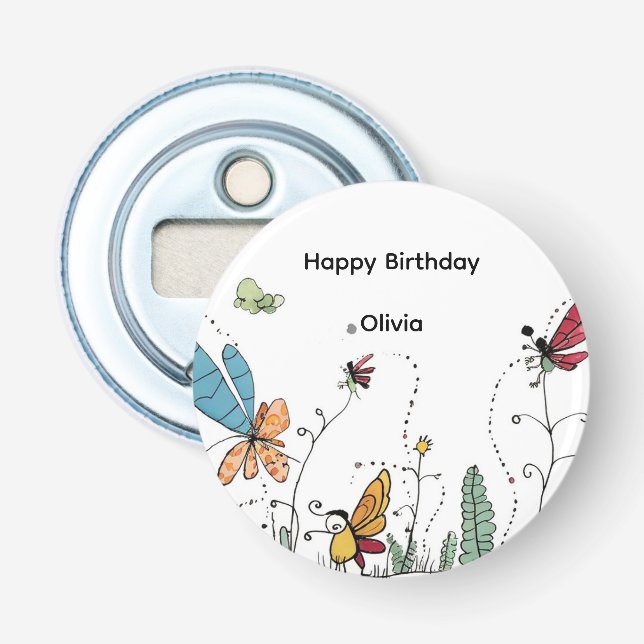 Whimsical bug bottle opener, bug themed  opener (Front)