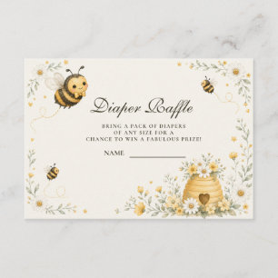 Whimsical Bumble Bee Baby Shower Diaper Raffle Enclosure Card