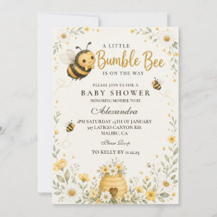 Whimsical Bumble Bee Baby Shower Invitation