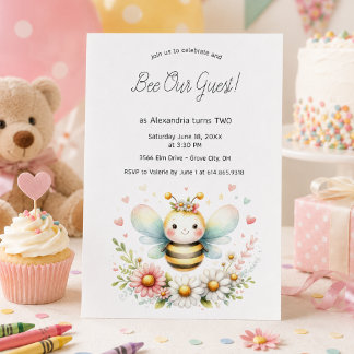 Whimsical Bumblebee Birthday Party Invitation