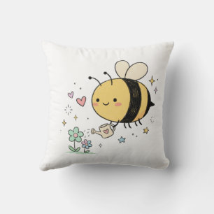  Whimsical Bumblebee Nature Lover  Cushion