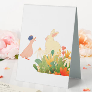 Whimsical Bunny & Bird in Bloom – Cute Spring Fore