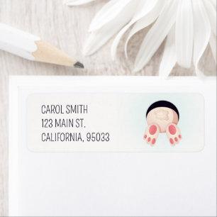 Whimsical Bunny Butt Diving Cute Rabbit Art Return Address Label