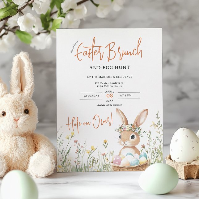Whimsical Bunny Easter Brunch and Egg Hunt Invitation (Whimsical Bunny Easter Brunch and Egg Hunt Invitation)