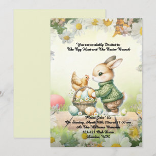 - Whimsical Bunny Easter Brunch & Egg Hunt Invitat Invitation