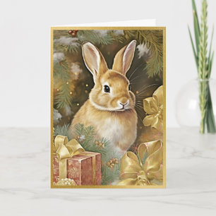 Whimsical Bunny Gilded Creatures Card