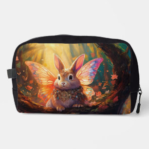 Whimsical bunny in an enchanted forest dopp kit