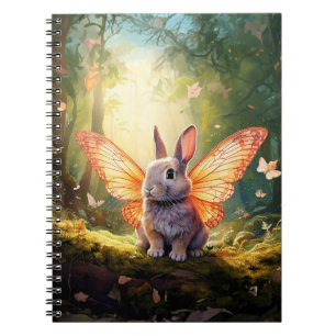 Whimsical bunny in an enchanted forest notebook