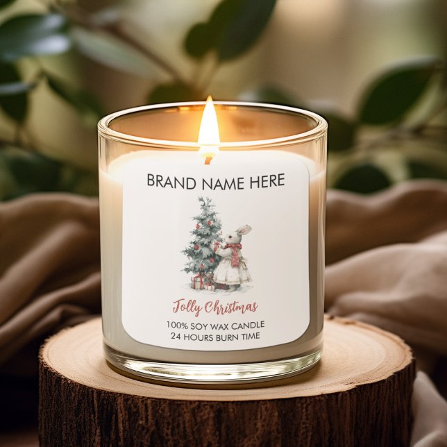 Whimsical Bunny Jolly Christmas Candle Labels (Creator Uploaded)
