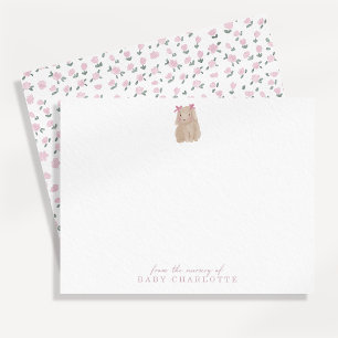Whimsical Bunny Nursery Note Card