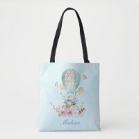 Whimsical Bunny Riding in a Hot Air Balloon Custom