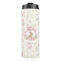 Whimsical Bunny Teapot Floral Spring