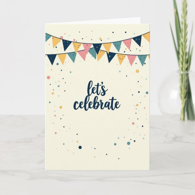 Whimsical Bunting Birthday Card (Front)