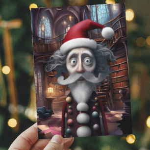 Whimsical Burtonesque Santa Card Original Design