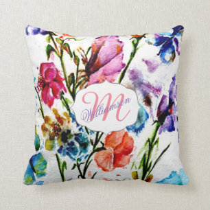 WHIMSICAL BUTTERFLIES AND FLOWERS CUSHION