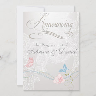 Whimsical Butterflies and Lace Engagement Announcement