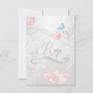 Whimsical Butterflies and Lace RSVP