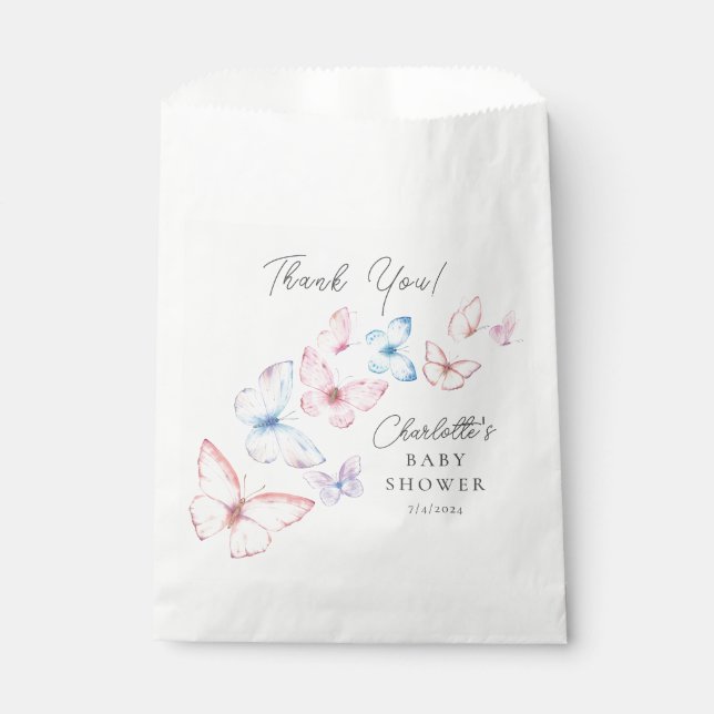 Whimsical Butterflies Baby Shower Favour Bag (Front)