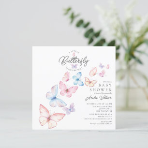 Whimsical Butterflies Baby Shower Invitation