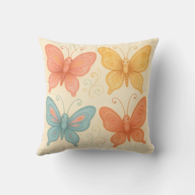 Whimsical  Butterflies  Cushion (Back)