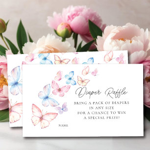 Whimsical Butterflies Diaper Raffle Enclosure Card