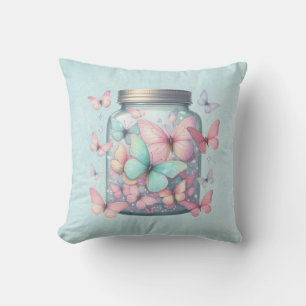 Whimsical Butterflies in a Jar Cushion