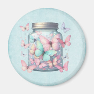 Whimsical Butterflies in a Jar Magnet