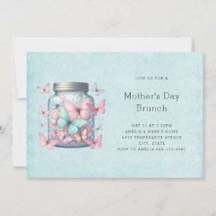 Whimsical Butterflies in a Jar Mother's Day Invitation