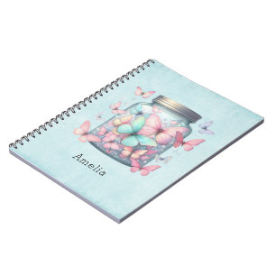 Whimsical Butterflies in a Jar Notebook