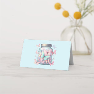 Whimsical Butterflies in a Jar Place Card