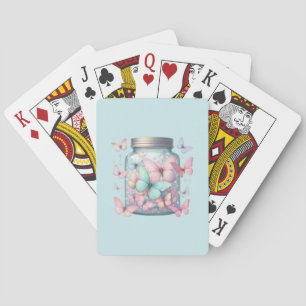Whimsical Butterflies in a Jar Playing Cards