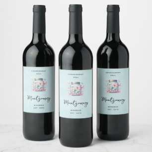 Whimsical Butterflies in a Jar Wine Making Label