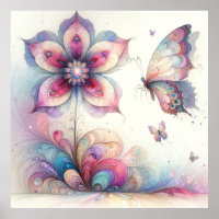 Whimsical Butterfly Bedroom Poster