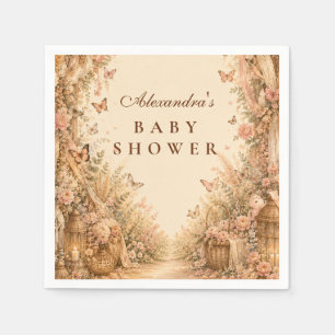 Whimsical Butterfly Boho Baby Shower Napkin