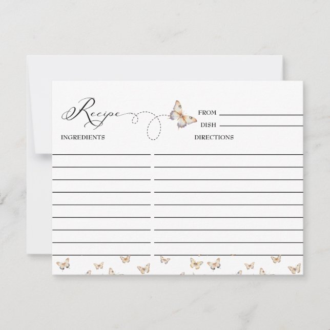 Whimsical Butterfly | Bridal Shower Recipe Card (Front)