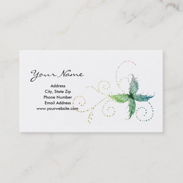 Whimsical Butterfly Business Cards (Front)