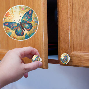 Whimsical Butterfly Ceramic Knob