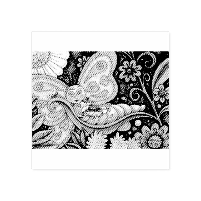 WHIMSICAL BUTTERFLY CHOCOLATES RUBBER STAMP (Imprint)