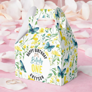 Whimsical Butterfly Floral 1st Birthday Favour Box