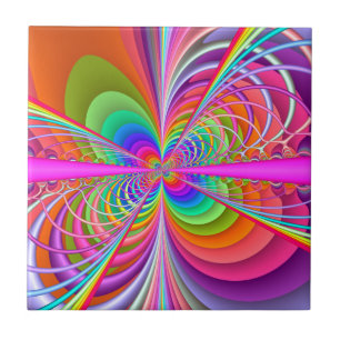 Whimsical Butterfly Fractal Ceramic Tile