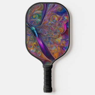 Whimsical Butterfly Fractal Watercolor Digital Pai Pickleball Paddle