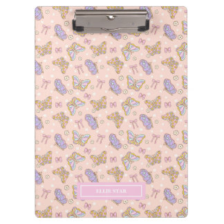 Whimsical Butterfly Girl Personalised Clipboard