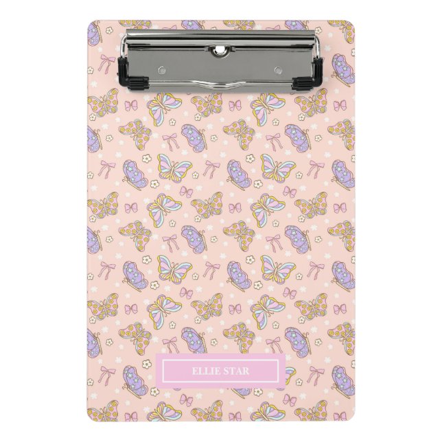 Whimsical Butterfly Girl Personalised Mini Clipboard (Front)