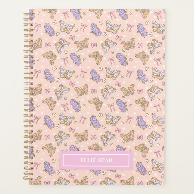 Whimsical Butterfly Girl Personalised Planner (Front)