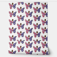 Whimsical Butterfly Girl Wallpaper | Floral Fairy