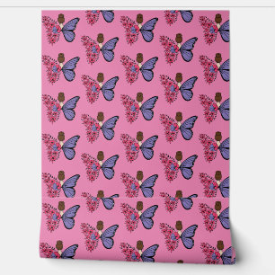 Whimsical Butterfly Girl Wallpaper Floral Fairy