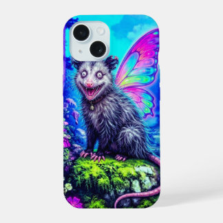 Whimsical Butterfly Opossum Fantasy iPhone 15 Case